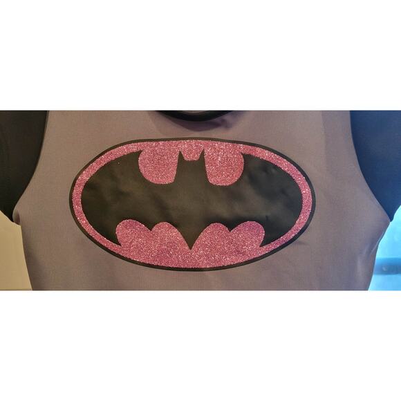 Girls Batman Halloween Costume Dress with Cape New without tags size L 10/12 - Picture 2 of 6